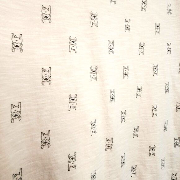 Banana Republic French Bulldog Malibu Tee Sz. S Pink Dog Print Sleeveless Top - Picture 2 of 8